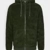 Pier One BORG ZIP-UP JACKET - Fleecejacke - Dark Green