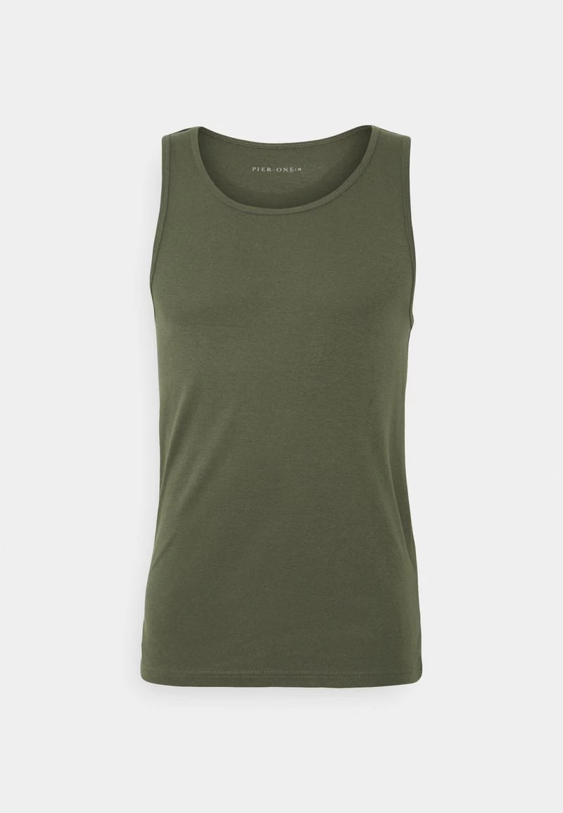 Pier One 3 PACK - Unterhemd/-shirt - Black/khaki/mottled Dark Grey – Bild 4