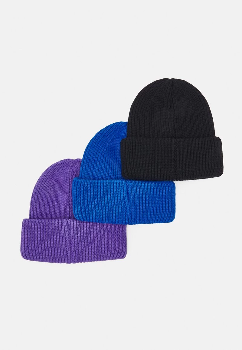 Pier One UNISEX 3 PACK - Mütze - Black/purple/blue – Bild 2
