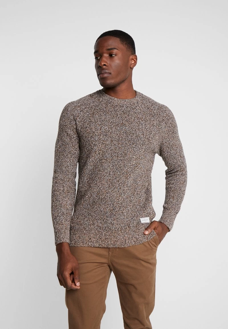 Pier One MULTICOLOUR HALF CARDIGAN JUMPER - Strickpullover - Mottled Dark Yellow