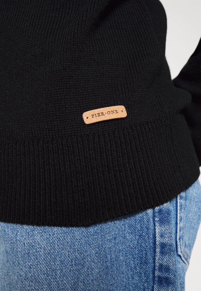 Pier One STRUCTURE BLOCK HIGH COLLAR - Strickjacke - Black – Bild 6