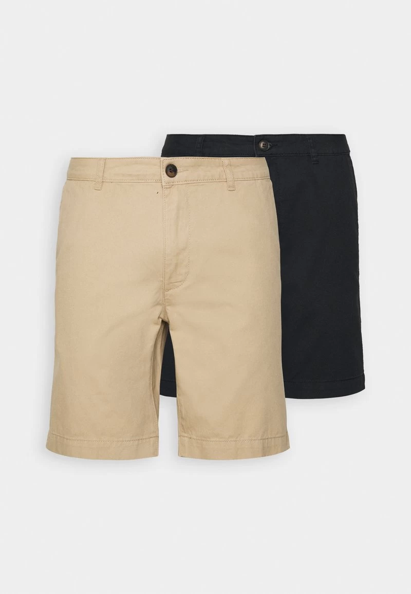Pier One 2 PACK - Shorts - Tan/black – Bild 5