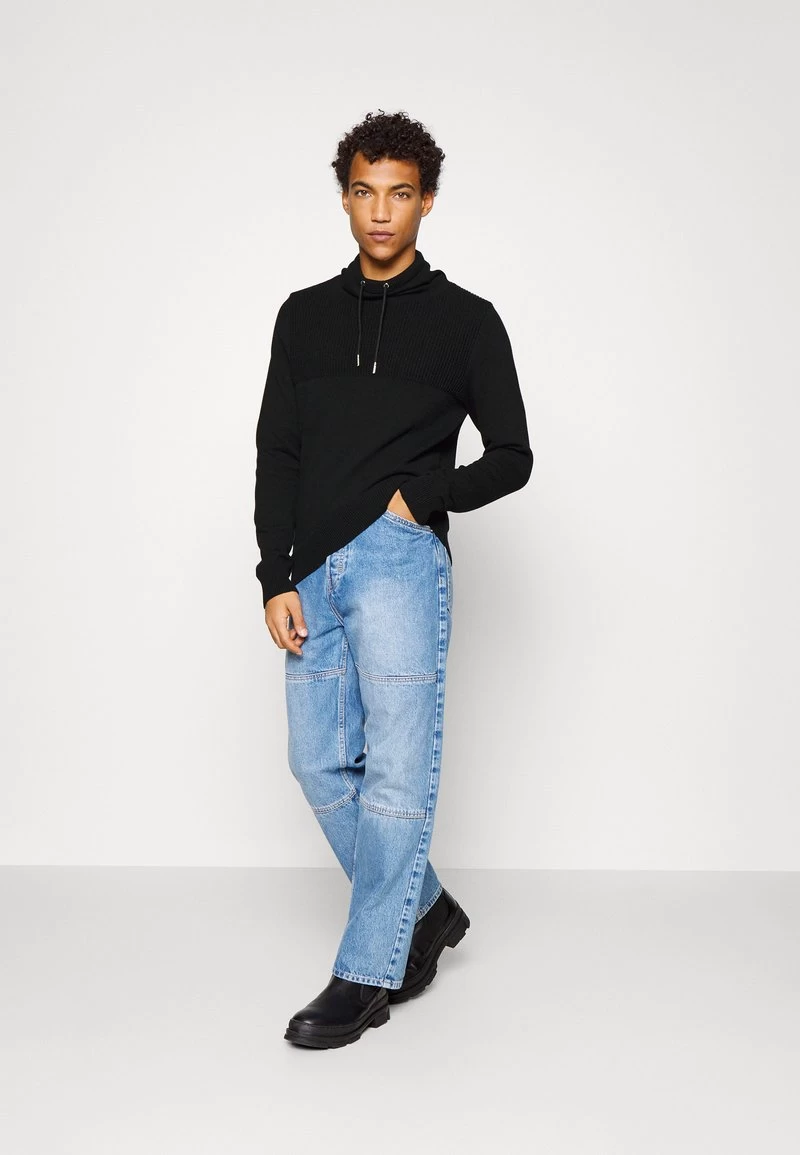 Pier One STRUCTURE BLOCK HIGH COLLAR - Strickjacke - Black – Bild 2