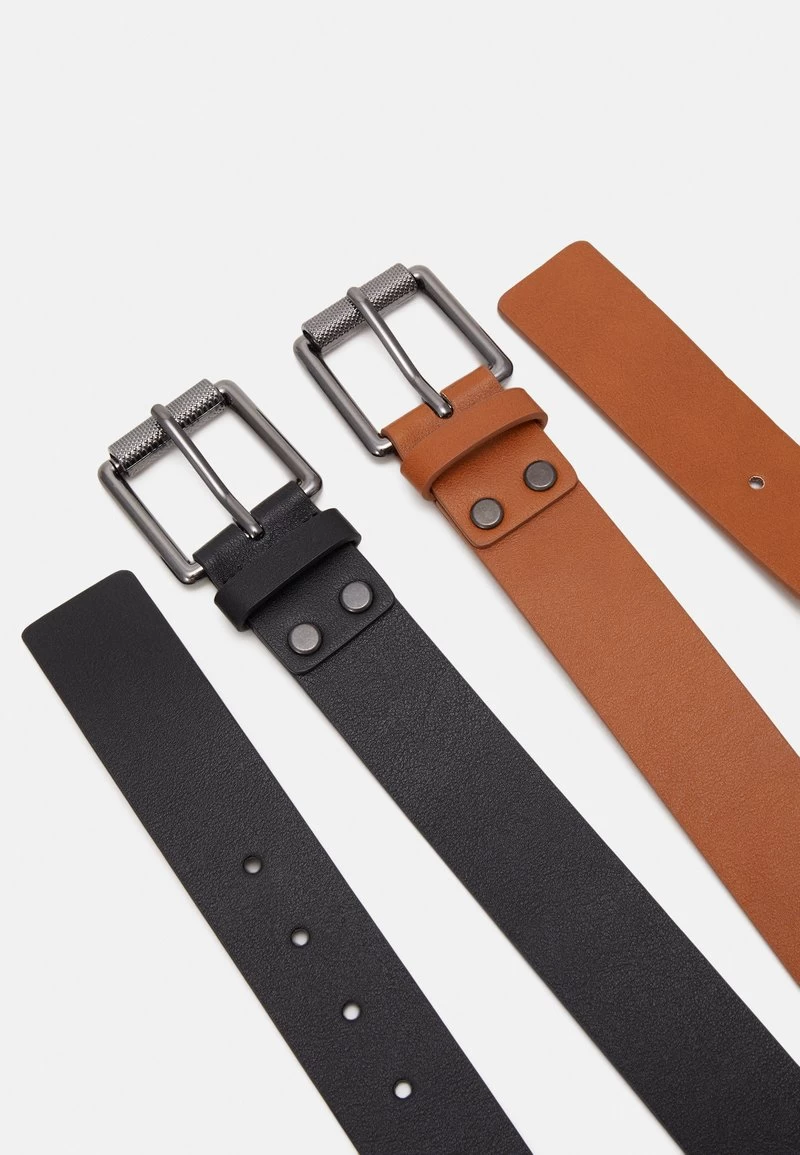 Pier One 2 PACK UNISEX - Gürtel - Black/cognac – Bild 2