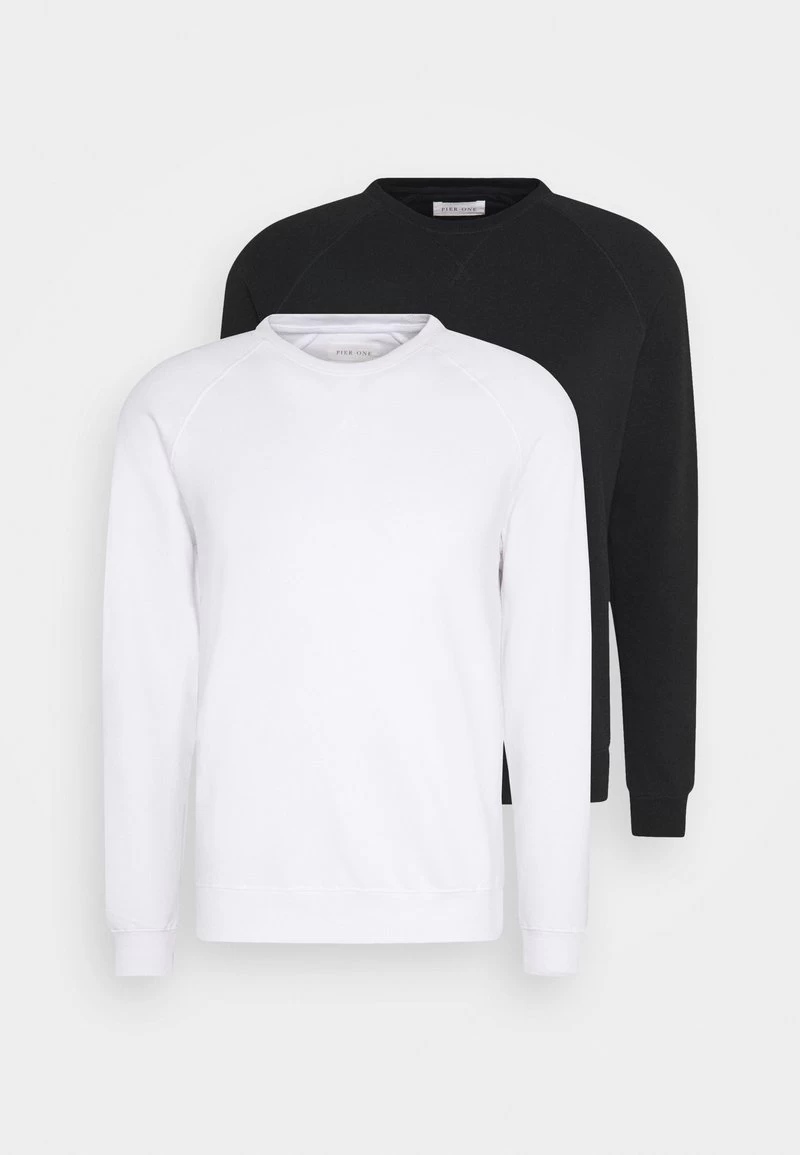 Pier One 2 PACK - Sweatshirt - White/black – Bild 5