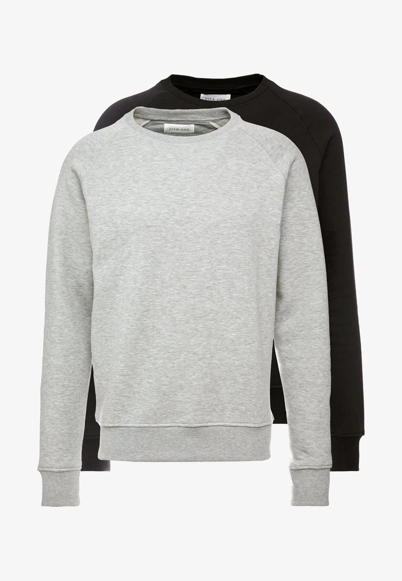 Pier One 2 PACK - Sweatshirt - Mottled Light Grey/black – Bild 5