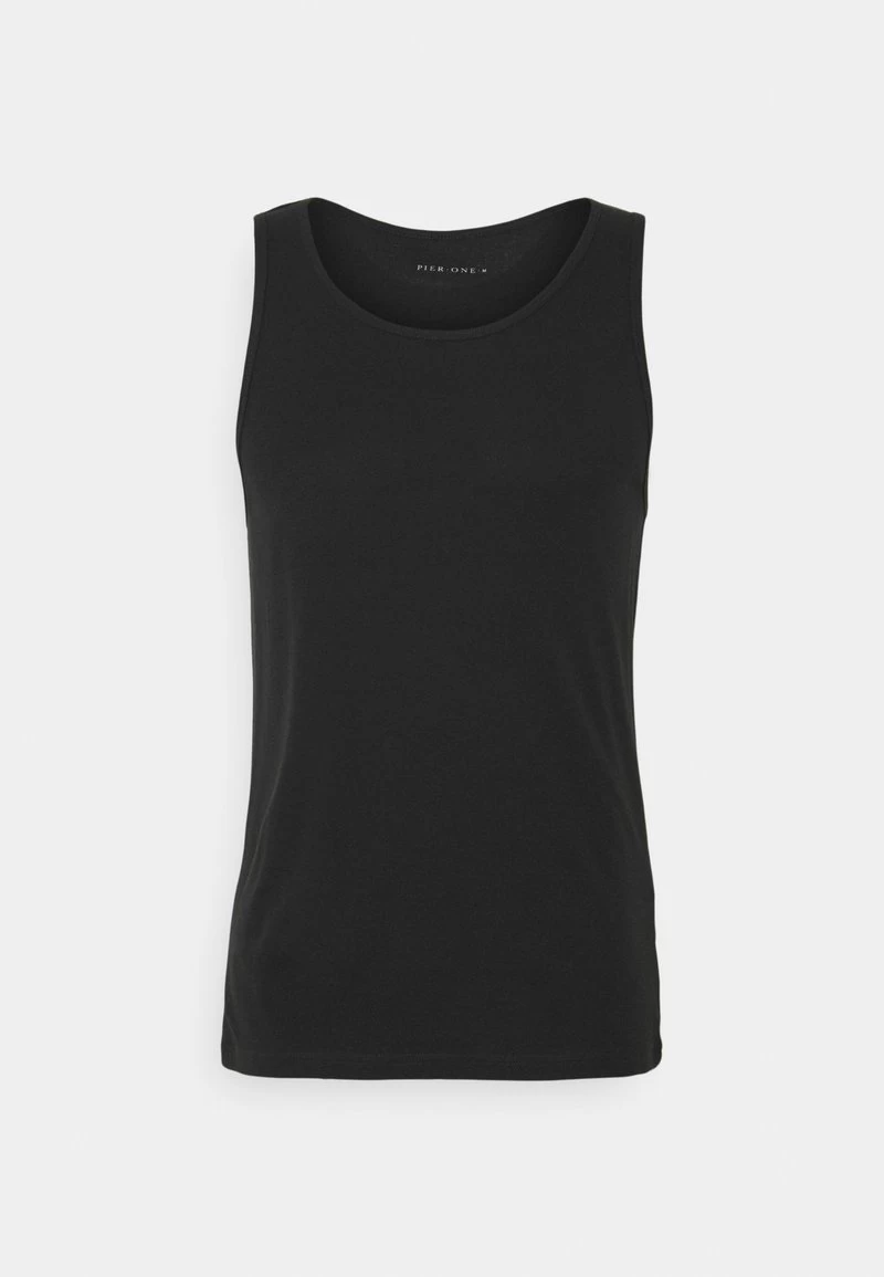 Pier One 3 PACK - Unterhemd/-shirt - Black/khaki/mottled Dark Grey – Bild 5